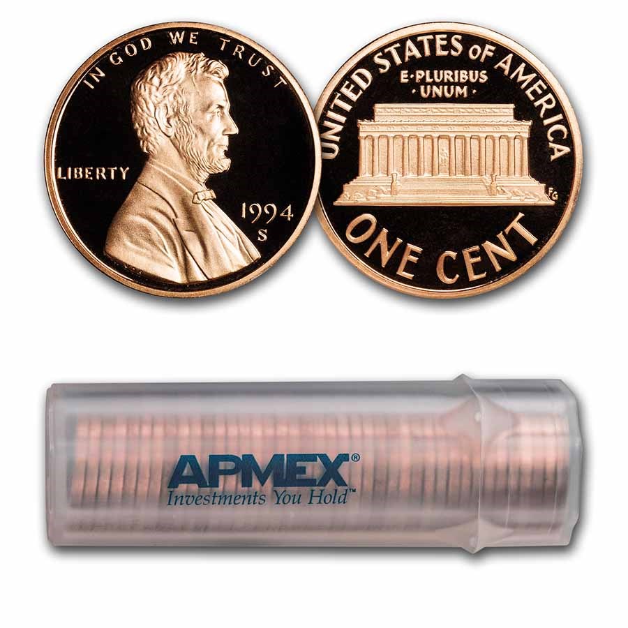 1994-S Lincoln Cent 50-Coin Roll Proof