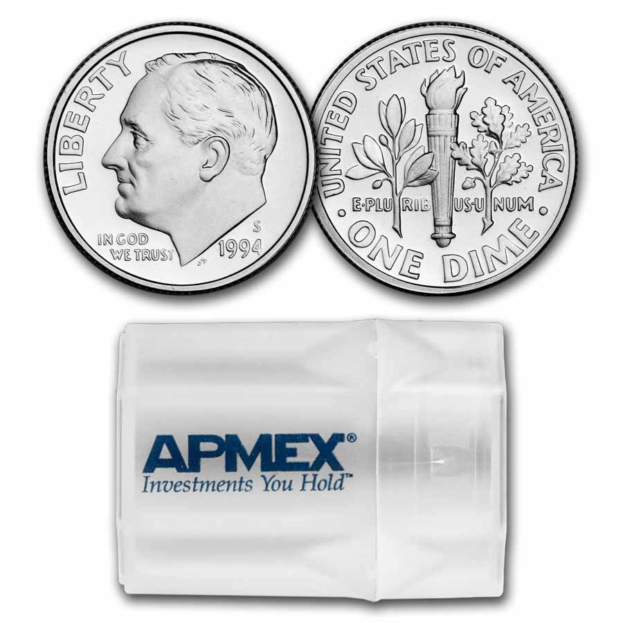 1994-S Roosevelt Dime 50-Coin Roll Proof (Silver)