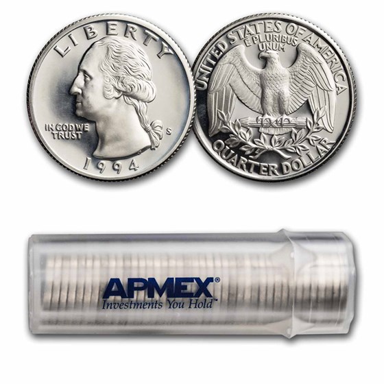 1994-S Washington Quarter 40-Coin Roll Proof (Silver) 1994-S Washington Quarter 40-Coin Roll Proof (Silver)