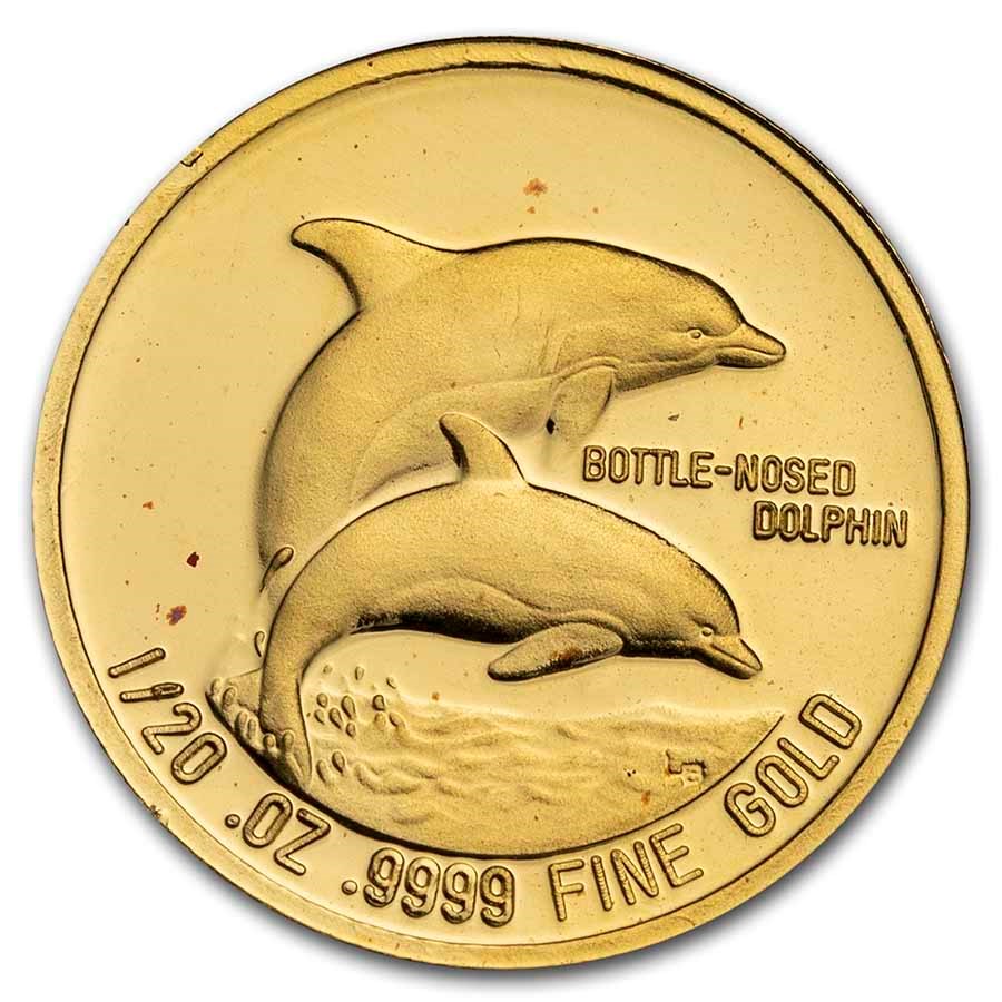 1994 Turks & Caicos Gold 5 Crowns Proof Wildlife Series (Random)