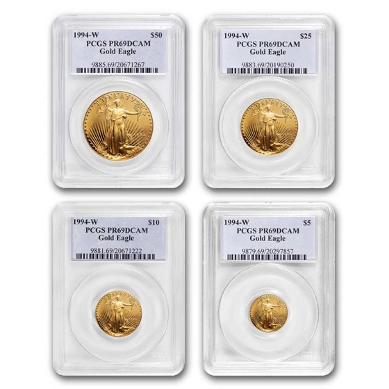 1994-W 4-Coin Proof American Gold Eagle Set PR-69 PCGS 1994-W 4-Coin Proof American Gold Eagle Set PR-69 PCGS