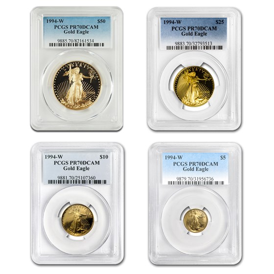 1994-W 4-Coin Proof American Gold Eagle Set PR-70 PCGS 1994-W 4-Coin Proof American Gold Eagle Set PR-70 PCGS