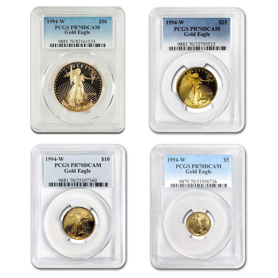 1994-W 4-Coin Proof American Gold Eagle Set PR-70 PCGS