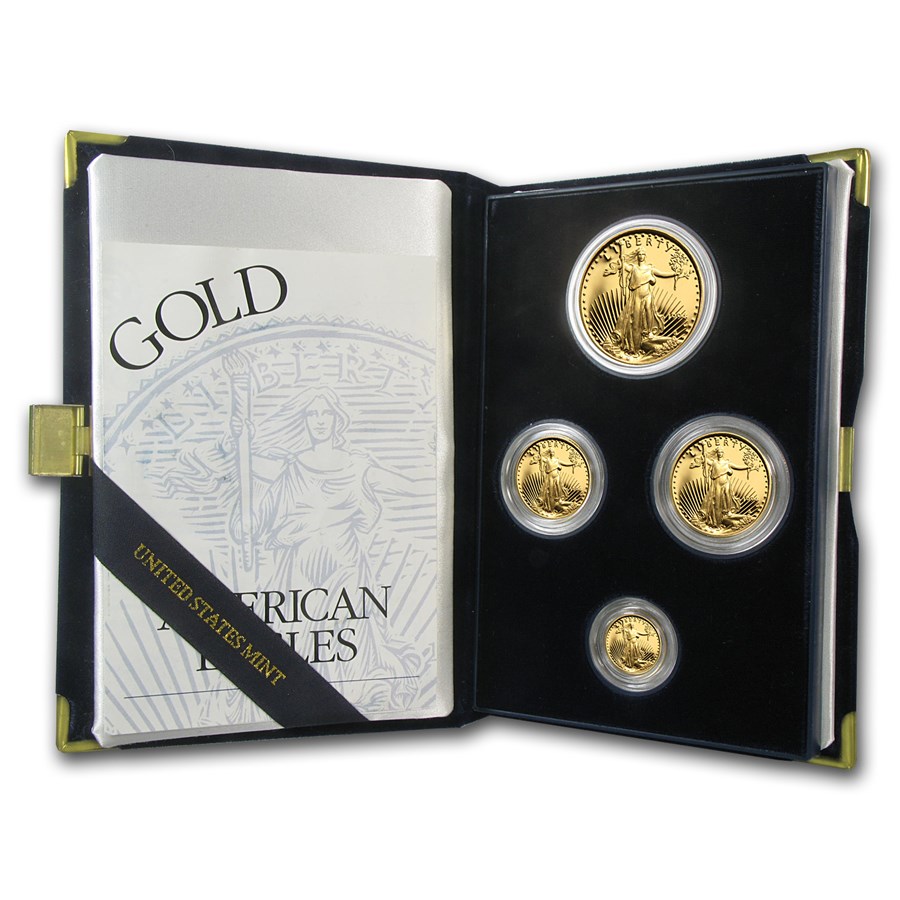 1994-W 4-Coin Proof American Gold Eagle Set (w/Box & COA)