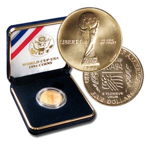1994-W Gold $5 Commem World Cup BU (w/Box & COA) 1994-W Gold $5 Commem World Cup BU (w/Box & COA)