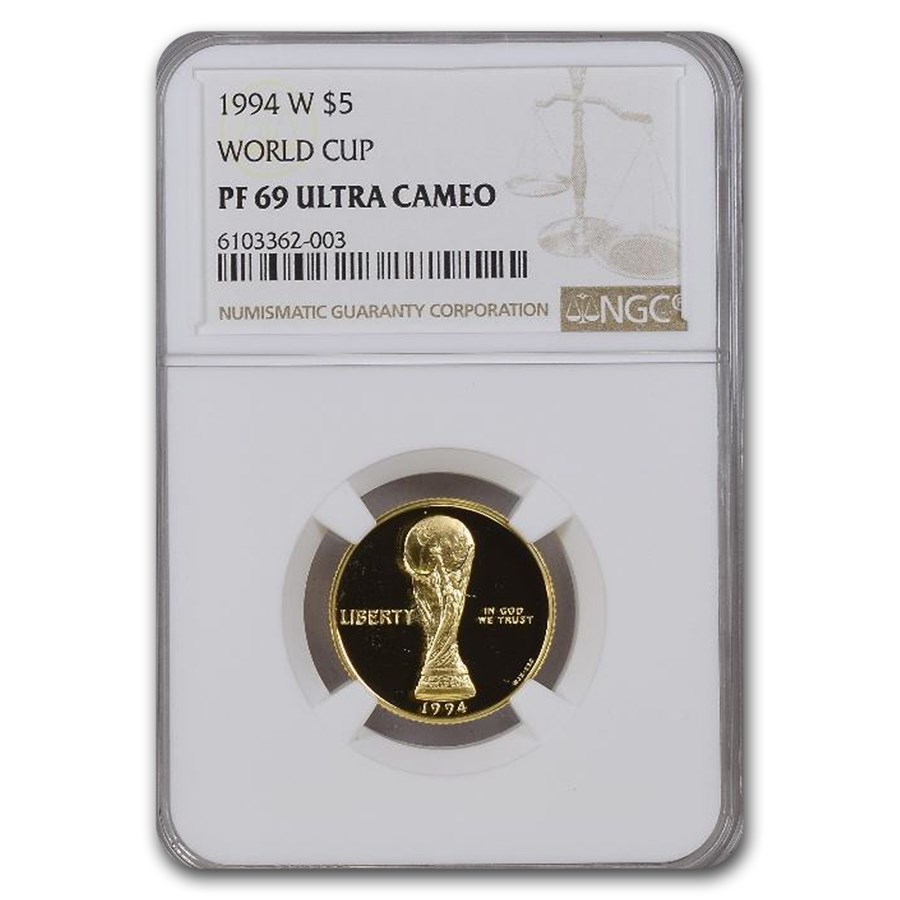 1994-W Gold $5 Commem World Cup PF-69 NGC