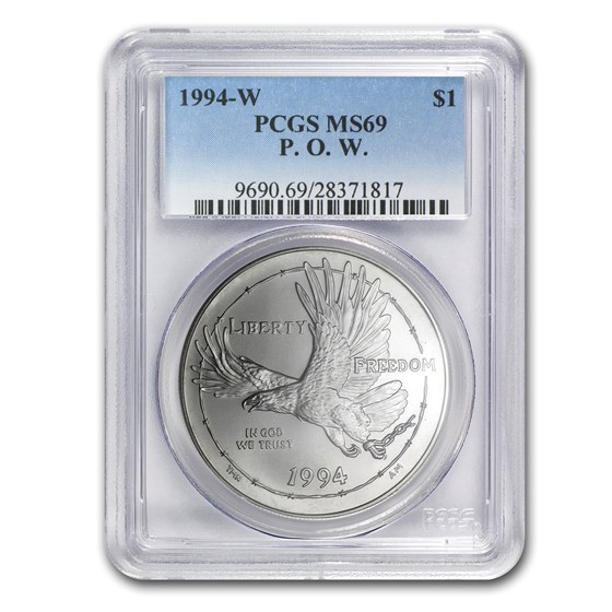 1994-W Prisoner of War $1 Silver Commem MS-69 PCGS 1994-W Prisoner of War $1 Silver Commem MS-69 PCGS