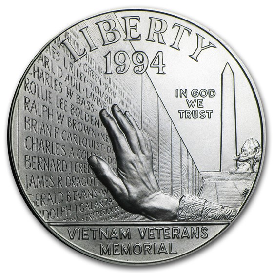 1994-W Vietnam Veterans Memorial $1 Silver BU (Capsule Only) 1994-W Vietnam Veterans Memorial $1 Silver BU (Capsule Only)