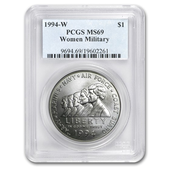 1994-W Women in Military $1 Silver Commem MS-69 PCGS 1994-W Women in Military $1 Silver Commem MS-69 PCGS