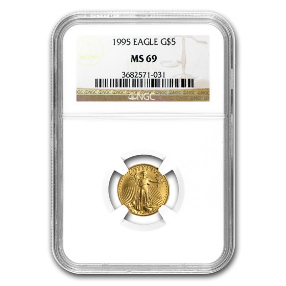 1995 1/10 oz American Gold Eagle MS-69 NGC 1995 1/10 oz American Gold Eagle MS-69 NGC