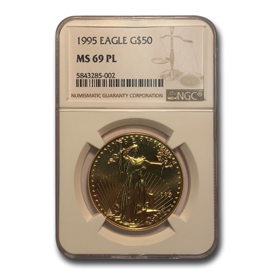 1995 1 oz American Gold Eagle MS-69 PL NGC 1995 1 oz American Gold Eagle MS-69 PL NGC