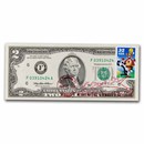 1995 $2 FRN w/Cancelled Stamp CU (Looney Tunes)