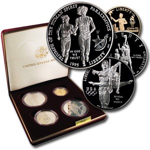 1995 4-Coin Commem Olympic Proof Set (BGBT, w/Box & COA) 1995 4-Coin Commem Olympic Proof Set (BGBT, w/Box & COA)