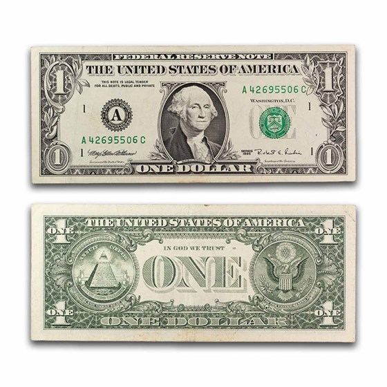 1995 (A-Boston) $1.00 FRN AU (Fr#1923-A) Web Press 1995 (A-Boston) $1.00 FRN AU (Fr#1923-A) Web Press