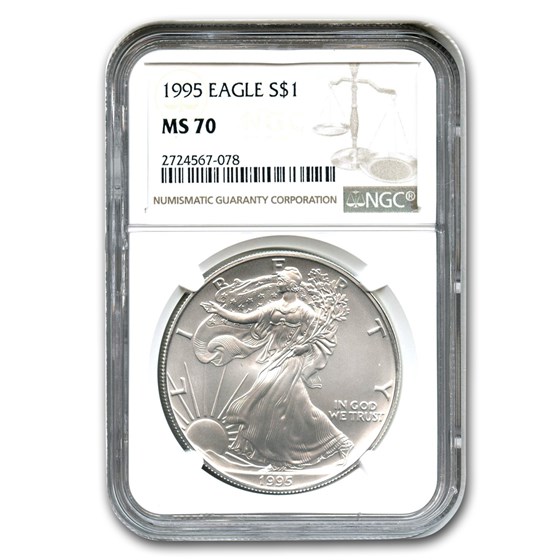 1995 American Silver Eagle MS-70 NGC