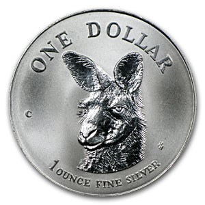 1995 Australia 1 oz Silver Kangaroo (Light Abrasions)