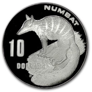 1995 Australia $10 Silver Numbat (Impaired Proof) 1995 Australia $10 Silver Numbat (Impaired Proof)