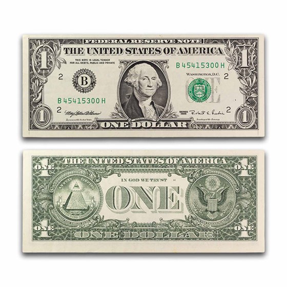 1995 (B-New York) $1.00 FRN AU (Fr#1923-B) Web Press 1995 (B-New York) $1.00 FRN AU (Fr#1923-B) Web Press