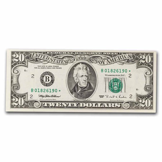 1995 (B-New York) $20 FRN AU (Fr#2081-B)