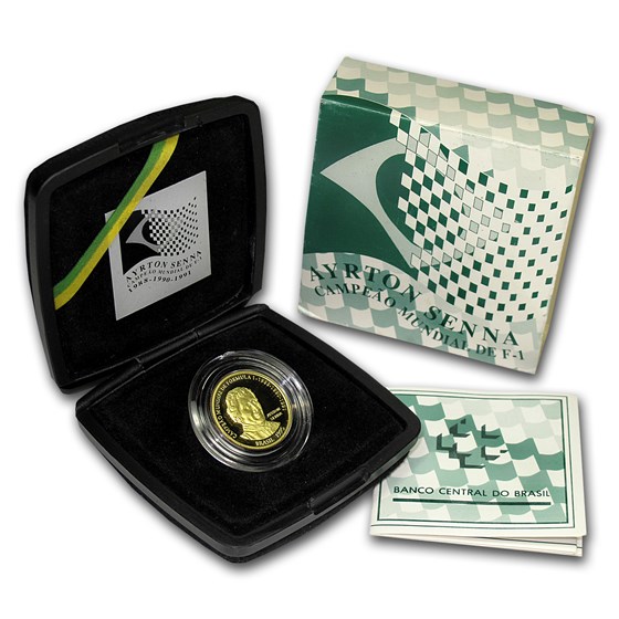 1995 Brazil Gold 20 Reais Ayrton Senna Proof 1995 Brazil Gold 20 Reais Ayrton Senna Proof