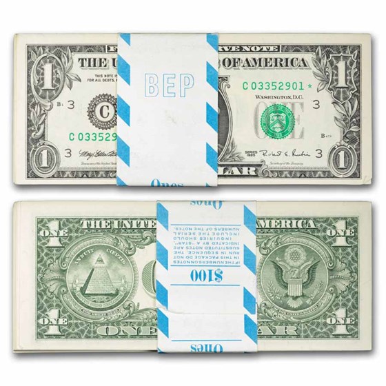 1995* (C-Philadelphia) $1.00 FRN CU (Fr#1921-C*) Star, 100 consec