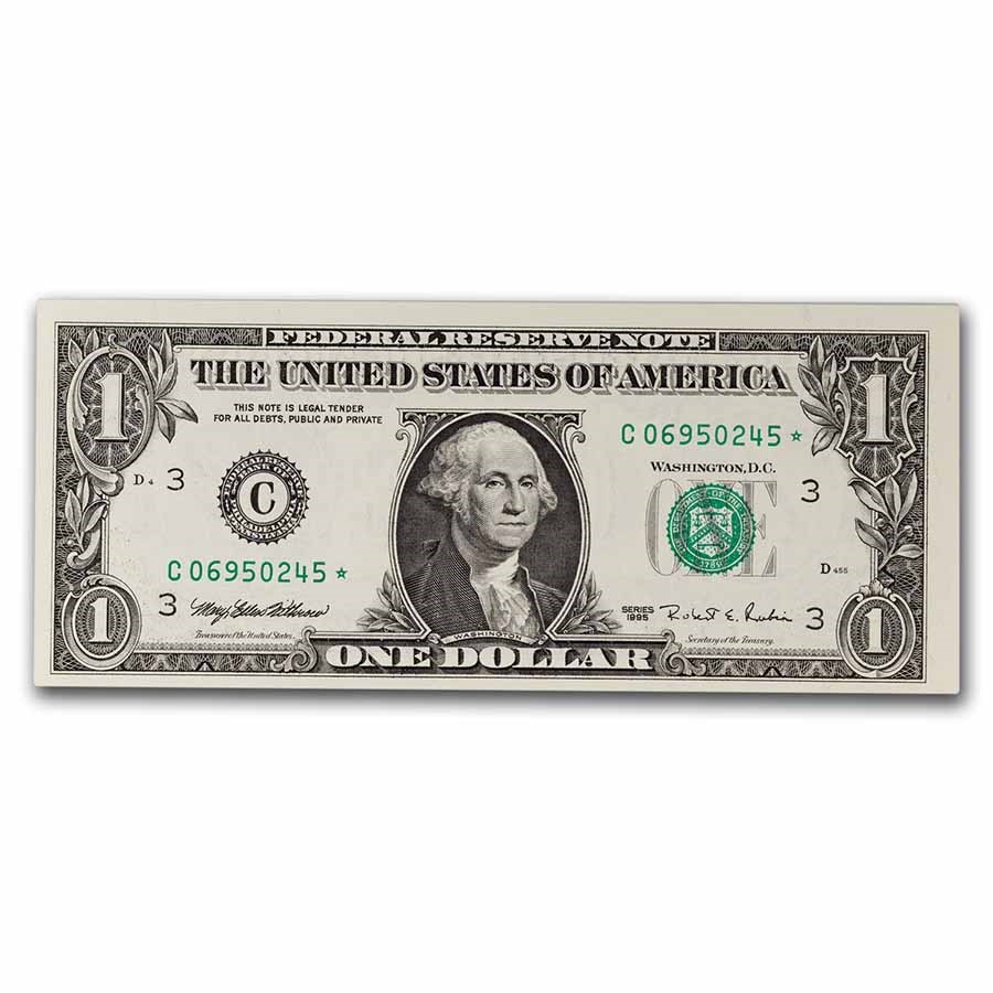 1995* (C-Philadelphia) $1.00 FRN CU (Fr#1921-C*) Star Note!