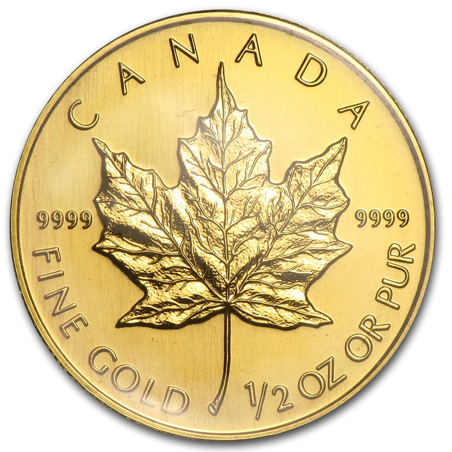 1995 Canada 1/2 oz Gold Maple Leaf BU