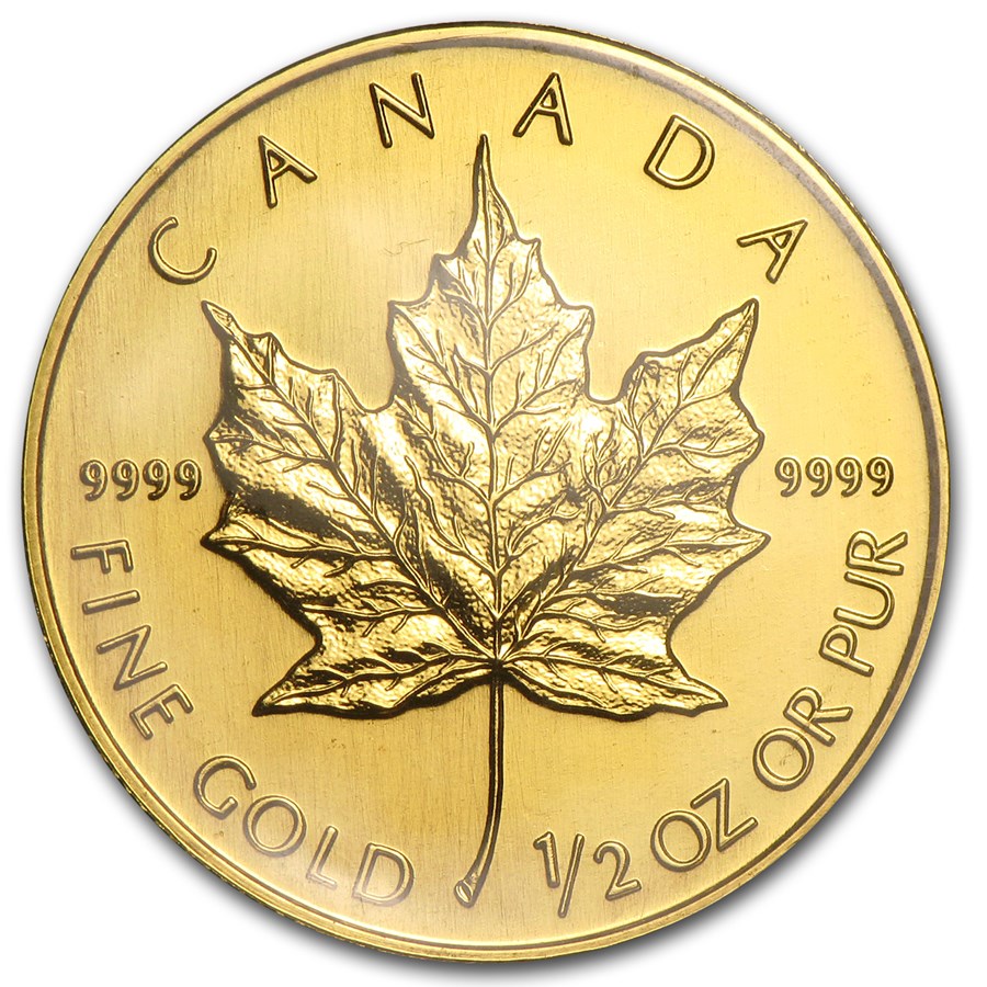 1995 Canada 1/2 oz Gold Maple Leaf BU