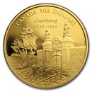 1995 Canada 1/4 oz Proof Gold $100 Louisbourg