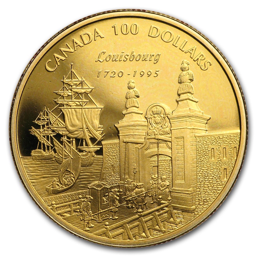 1995 Canada 1/4 oz Proof Gold $100 Louisbourg