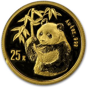 1995 China 1/4 oz Gold Panda BU (Not Sealed) 1995 China 1/4 oz Gold Panda BU (Not Sealed)