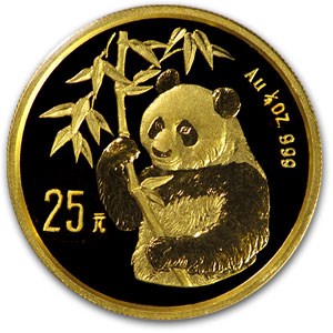 1995 China 1/4 oz Gold Panda Small Date BU (Sealed) 1995 China 1/4 oz Gold Panda Small Date BU (Sealed)