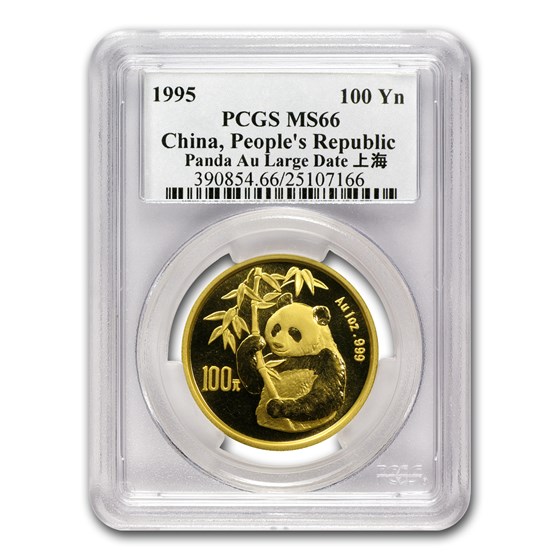 1995 China 1 oz Gold Panda Large Date MS-66 PCGS 1995 China 1 oz Gold Panda Large Date MS-66 PCGS