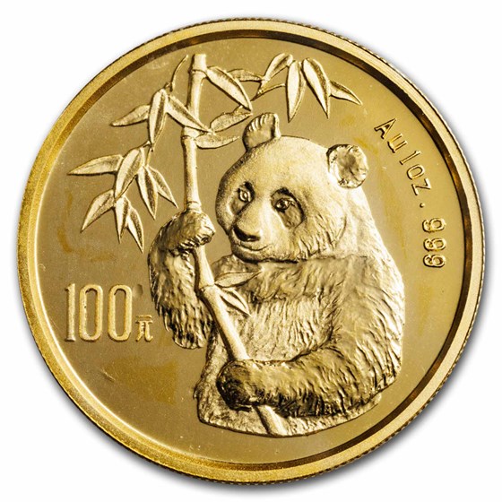 1995 China 1 oz Gold Panda Small Date BU (Sealed)