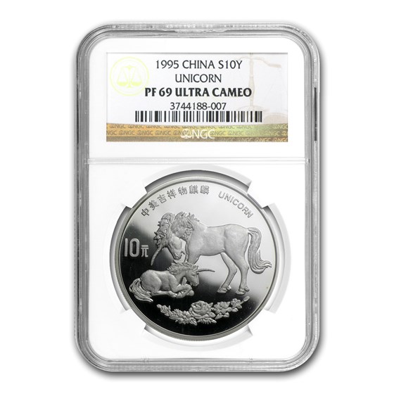 1995 China 1 oz Silver 10 Yuan Unicorn PF-69 NGC 1995 China 1 oz Silver 10 Yuan Unicorn PF-69 NGC