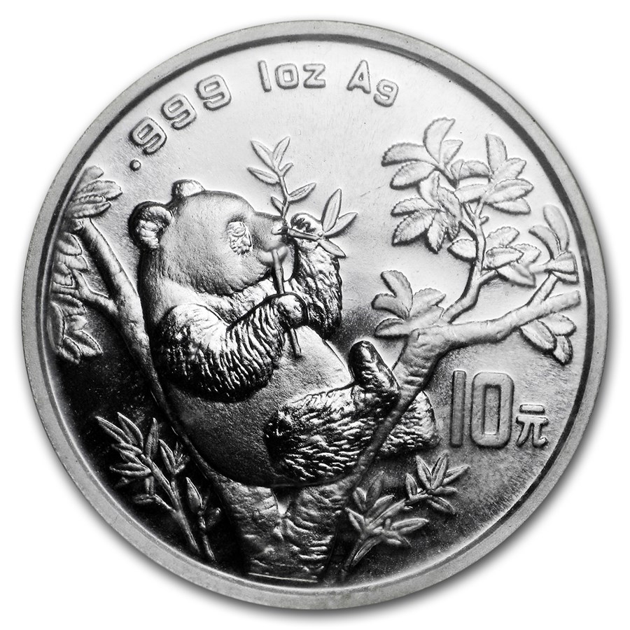 1995 China 1 oz Silver Panda Large Date BU (Sealed)