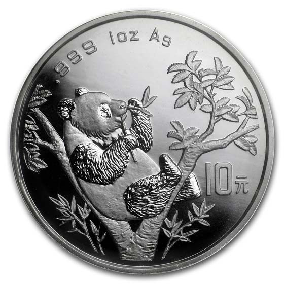 1995 China 1 oz Silver Panda Small Date BU (Sealed)