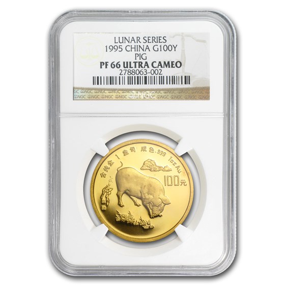1995 China Gold 100 Yuan Year of the Pig PF-66 NGC 1995 China Gold 100 Yuan Year of the Pig PF-66 NGC