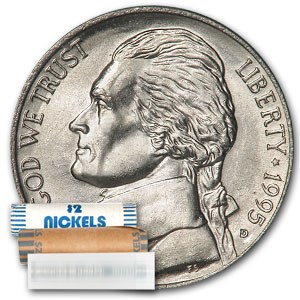 1995-D Jefferson Nickel 40-Coin Roll BU 1995-D Jefferson Nickel 40-Coin Roll BU