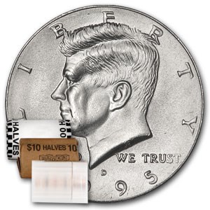 1995-D Kennedy Half Dollar 20-Coin Roll BU 1995-D Kennedy Half Dollar 20-Coin Roll BU
