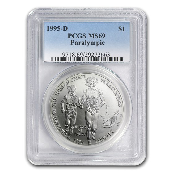 1995-D Olympic Blind Runner $1 Silver Commem MS-69 PCGS 1995-D Olympic Blind Runner $1 Silver Commem MS-69 PCGS
