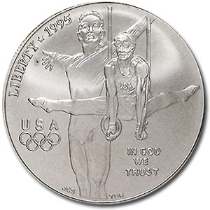 1995-D Olympic Gymnast $1 Silver Commem BU (w/Box & COA) 1995-D Olympic Gymnast $1 Silver Commem BU (w/Box & COA)