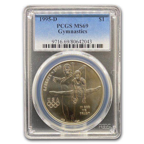 1995-D Olympic Gymnast $1 Silver Commem MS-69 PCGS