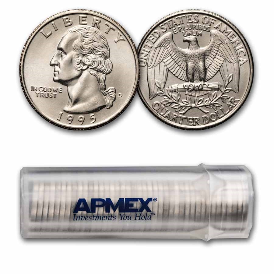 1995-D Washington Quarter 40-Coin Roll BU