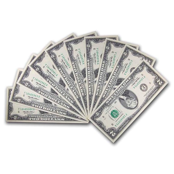 1995 (F-Atlanta) $2.00 FRN CU (Fr#1936-F) 10 Consecutive 1995 (F-Atlanta) $2.00 FRN CU (Fr#1936-F) 10 Consecutive