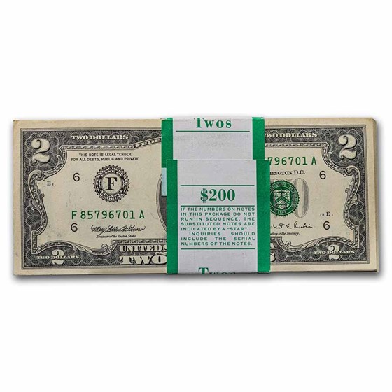 1995 (F-Atlanta) $2.00 FRN CU (Fr#1936-F) 100 Consecutive 1995 (F-Atlanta) $2.00 FRN CU (Fr#1936-F) 100 Consecutive