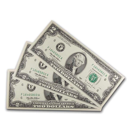 1995 (F-Atlanta) $2.00 FRN CU (Fr#1936-F) 3 Consecutive 1995 (F-Atlanta) $2.00 FRN CU (Fr#1936-F) 3 Consecutive