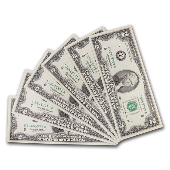 1995 (F-Atlanta) $2.00 FRN CU (Fr#1936-F) 6 Consecutive 1995 (F-Atlanta) $2.00 FRN CU (Fr#1936-F) 6 Consecutive