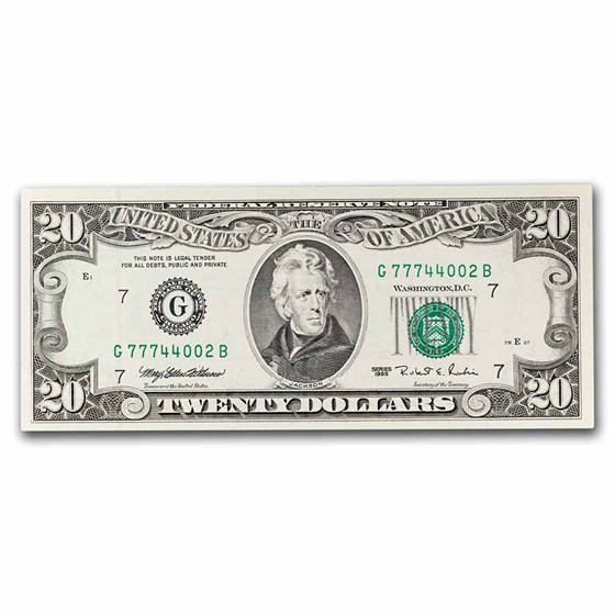 1995 (G-Chicago) $20 FRN CU (Fr#2082-G) 1995 (G-Chicago) $20 FRN CU (Fr#2082-G)