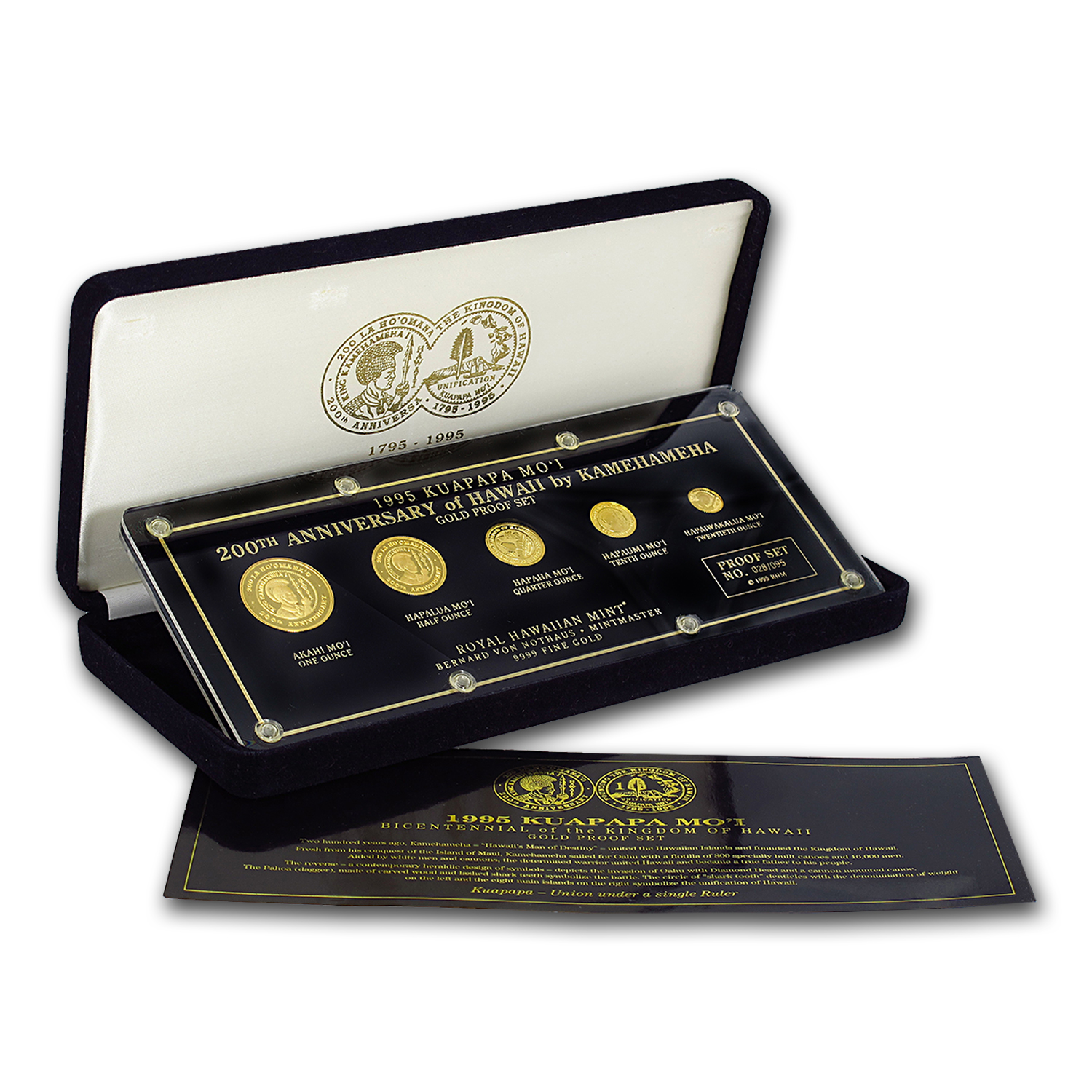 Buy 1995 Hawaii 5-Coin Kuapapa Mo'I Gold Proof Set | APMEX